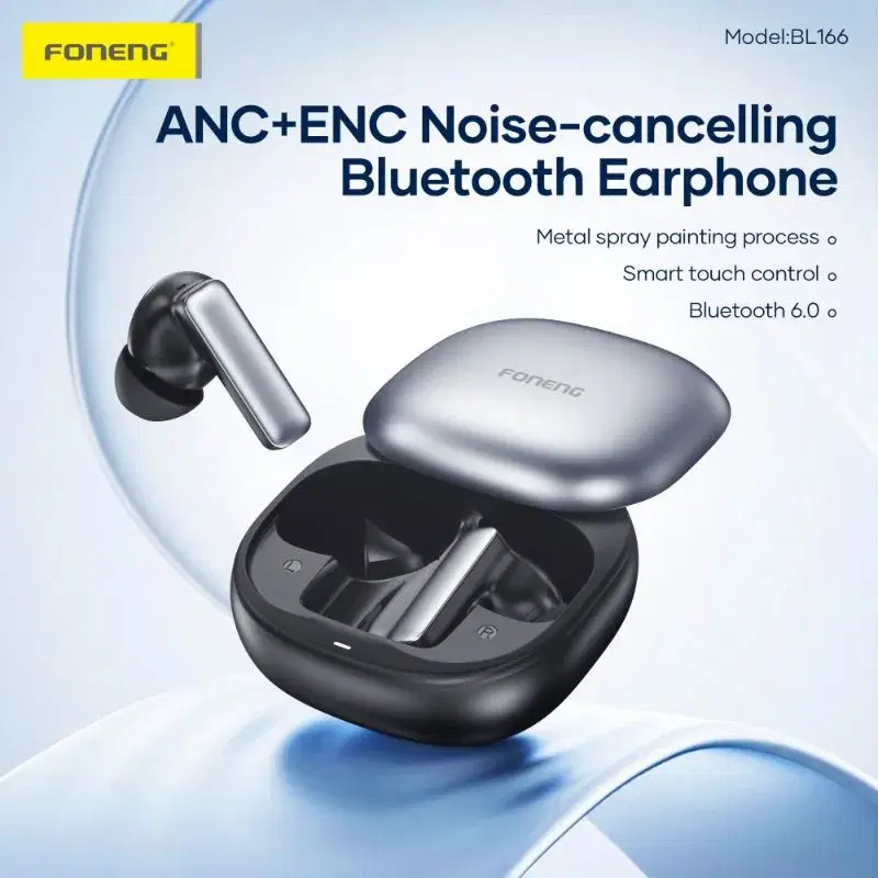 Foneng BL166 Sliding-Lid ANC+ENC Noise Canceling TWS Earphone.