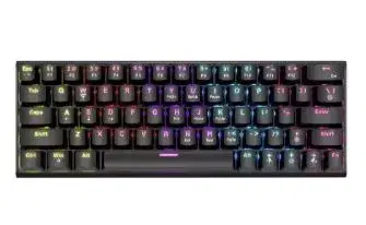 Bajeal G101 Tritium 60 Percent Rainbow RGB Gaming Mechanical Keyboard Blue Switch Detachable Wire - 61 Keys.