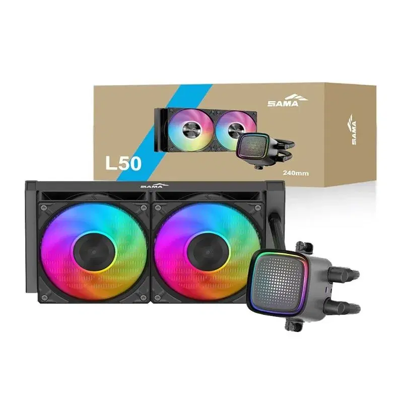 SAMA L50 240mm ARGB Liquid CPU Cooler – High Performance AIO Water Cooling- Black.