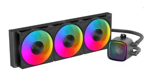 SAMA L50 360mm Liquid CPU Cooler AIO Cooler with ARGB Infinity Mirror Effect 3x120mm ARGB Light Sync with Motherboard PWM 28mm Fans Low-Noise for AMD:AM4 AM5/Intel LGA 1700/1150/1151/1200/1851 Thermal Grease-Black.