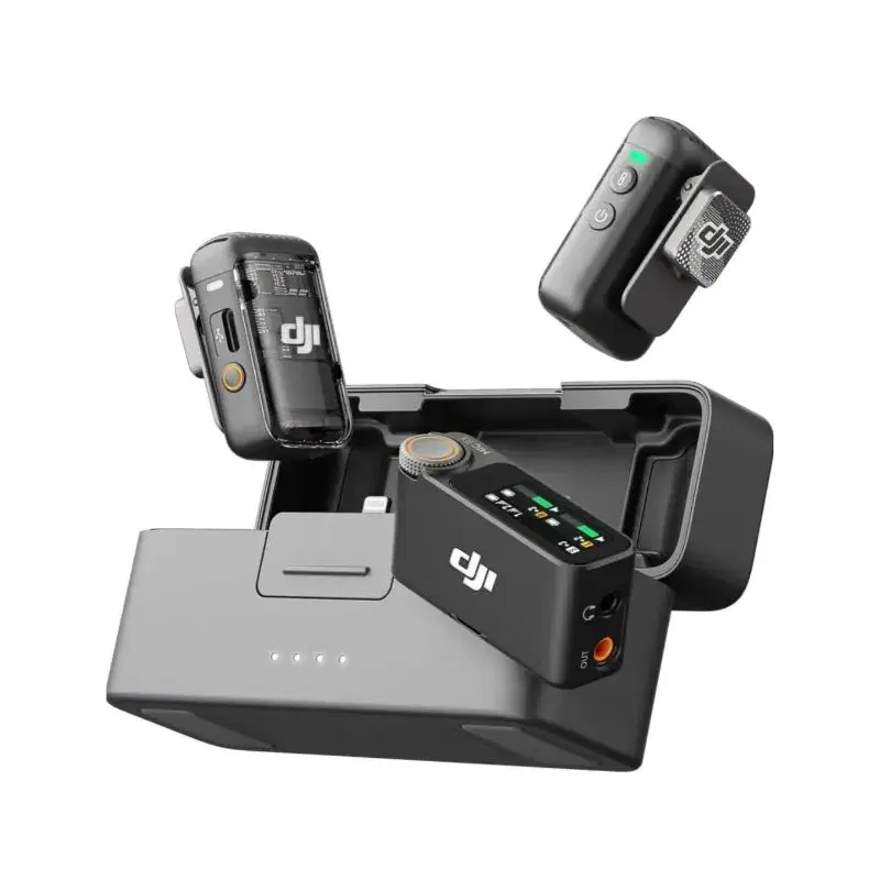 DJI Mic 2 Professional Wireless Audio Microphone with Dual-Channel Recording.