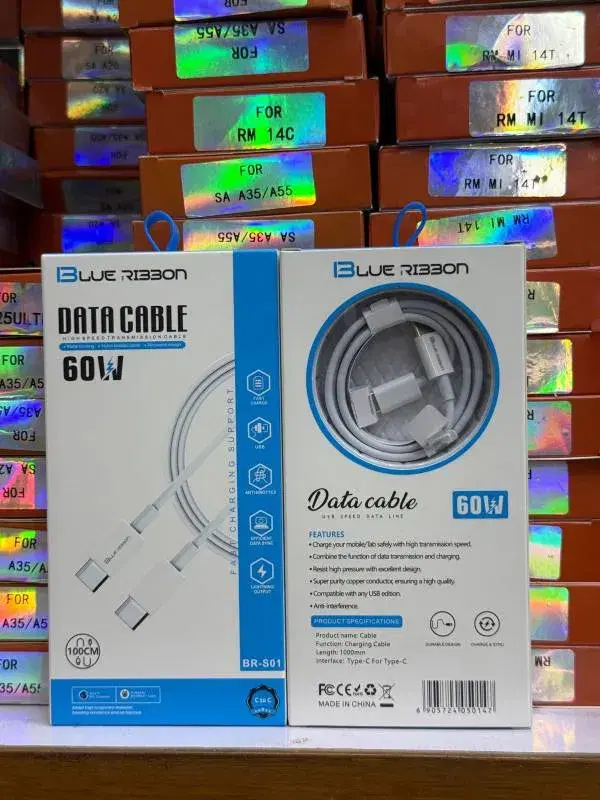 Blue Ribbon BR-S01 60W Type-C to Type-C Data cable-1M.