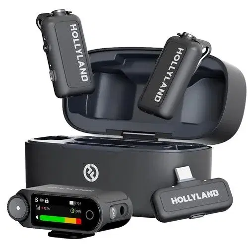 Hollyland LARK MAX 2 Combo – 2-Person Wireless Microphone System Premium Wireless Lavalier Mic with Studio-Grade Audio- Space Gray.