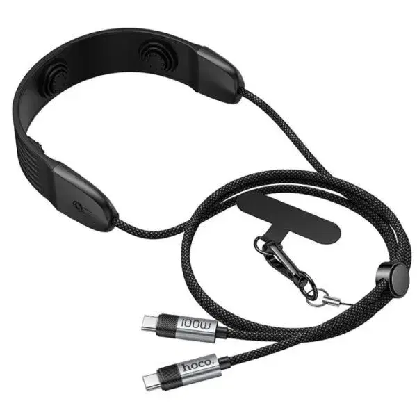 HOCO U145 100W Charging Data Cable C TO C Neck Hanging With Massager.