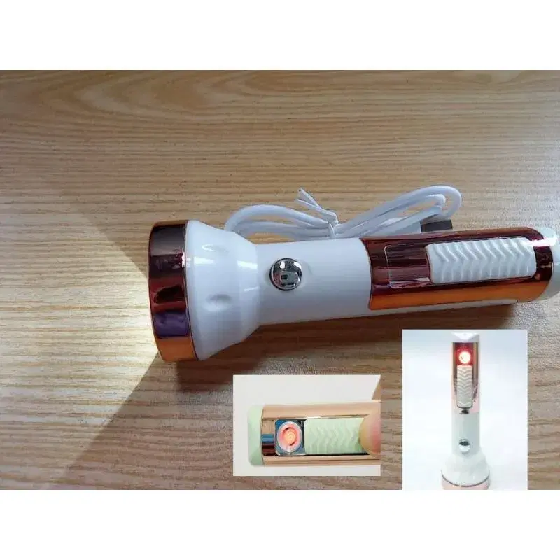 Jysuper Rechargeable Led Flashlight With Lighter Jy-1710 1W.
