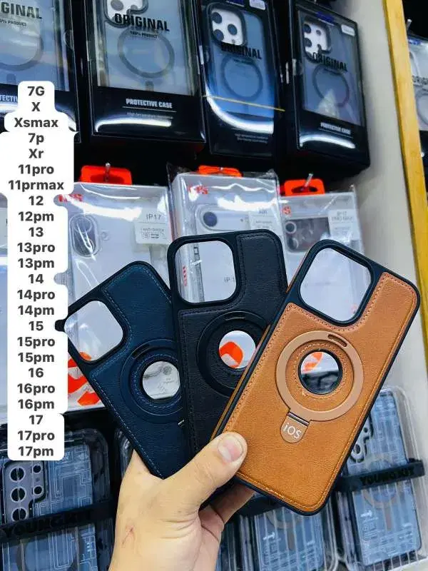New Stylish Leather Stand Iphone Case || Available Models in Picture.
