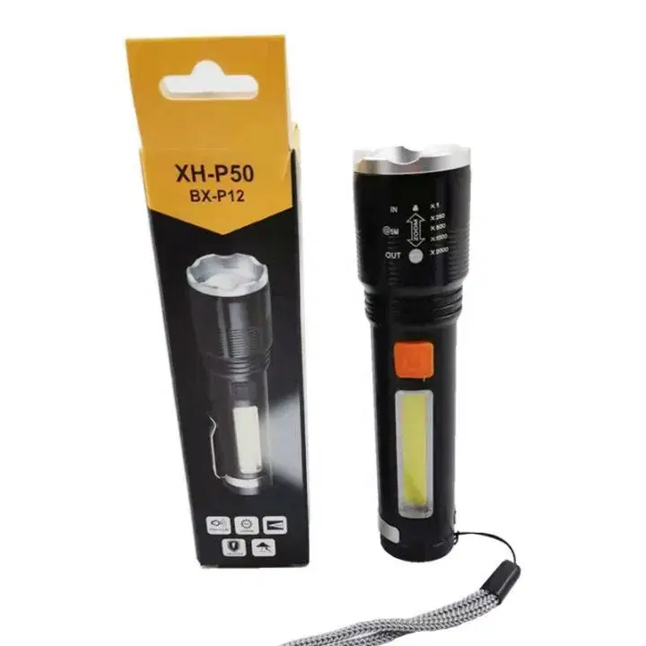 XH-P50 BX-P12 Rechargeable Retractable Zoom LED Torch Light.
