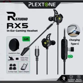 PLEXTONE RX5 Refire Chargearble 18W Gaming Earphone Wired Headphone .