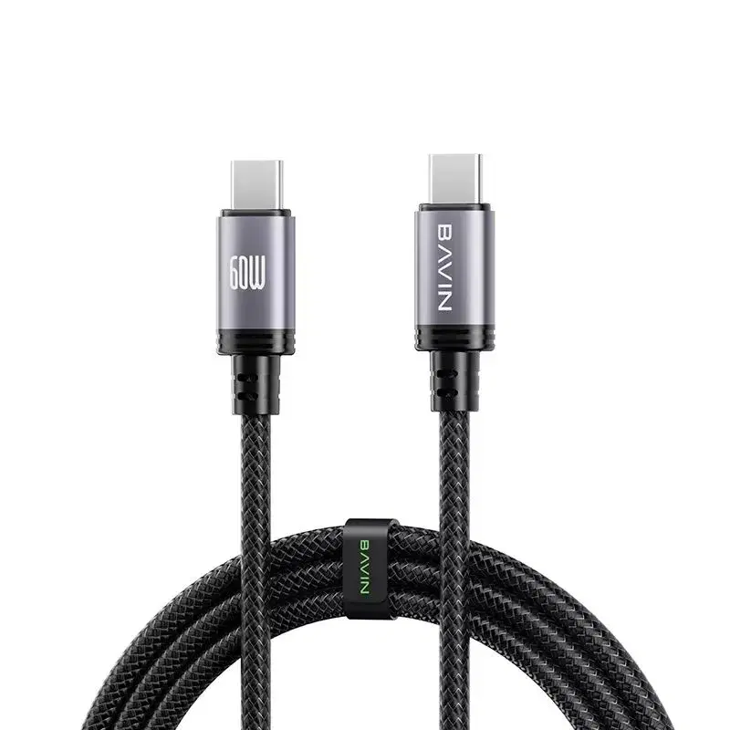 BAVIN U-CB364 ,60W Fast Charging Aluminum Alloy Type-C to Type-C Data Cable- 1000 MM.
