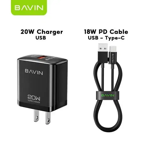 BAVIN C-PC2000H 20W Fast Charger with Quick Charge 3.0 & 2.0 Compatible for Type-C.