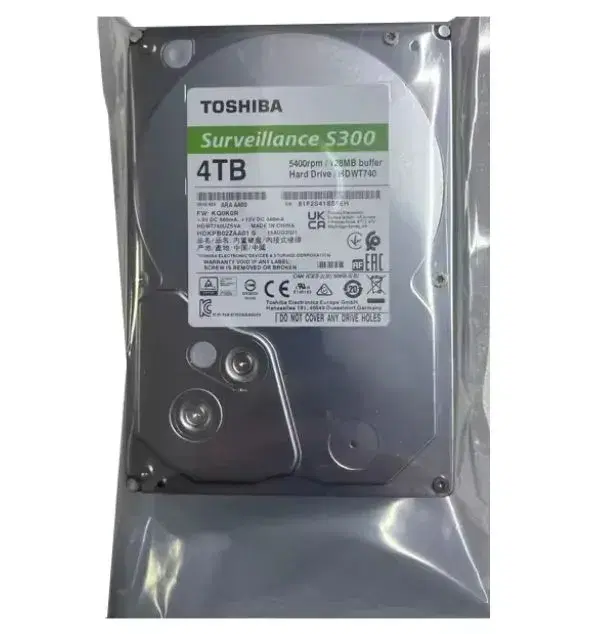 Toshiba HDWT740 4TB Surveillance S300 3.5" Internal Hard Disk Drive 5400 RPM 128M Buffer HDD for Video Recorder DVR