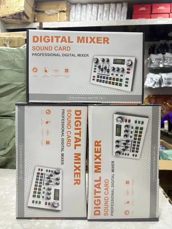 X7 Live Streaming Sound Card Voice Changer DJ Mixer Effects for PC Smartphone Computer Audio Interface Console Card.