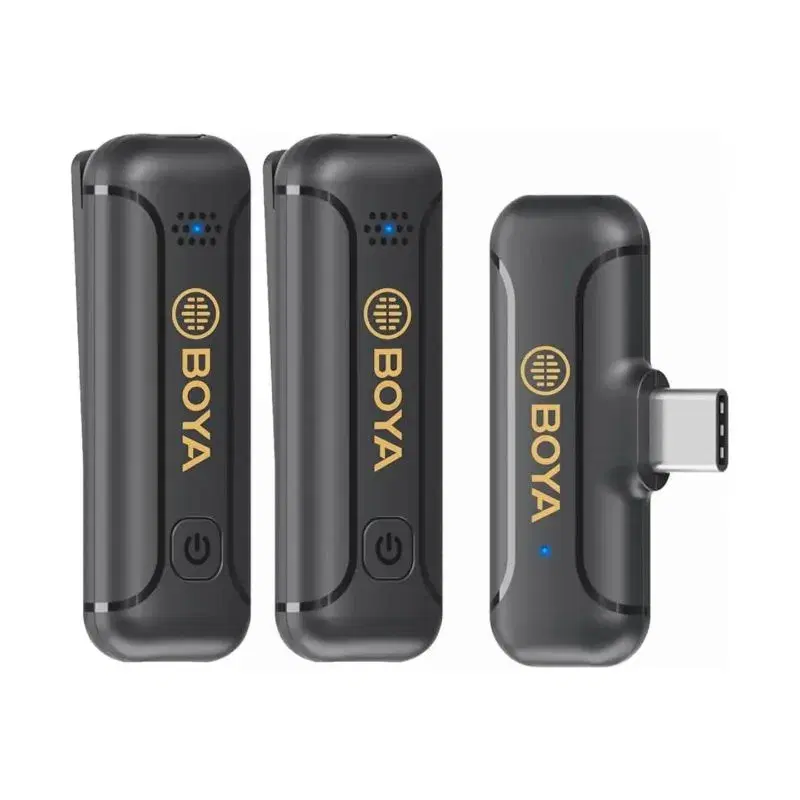 Boya BY-WM3T2-U2 Digital True-Wireless Microphone System || Ultra-Compact Dual-Channel Clip-On Mic with USB-C Receiver & Charging Support.