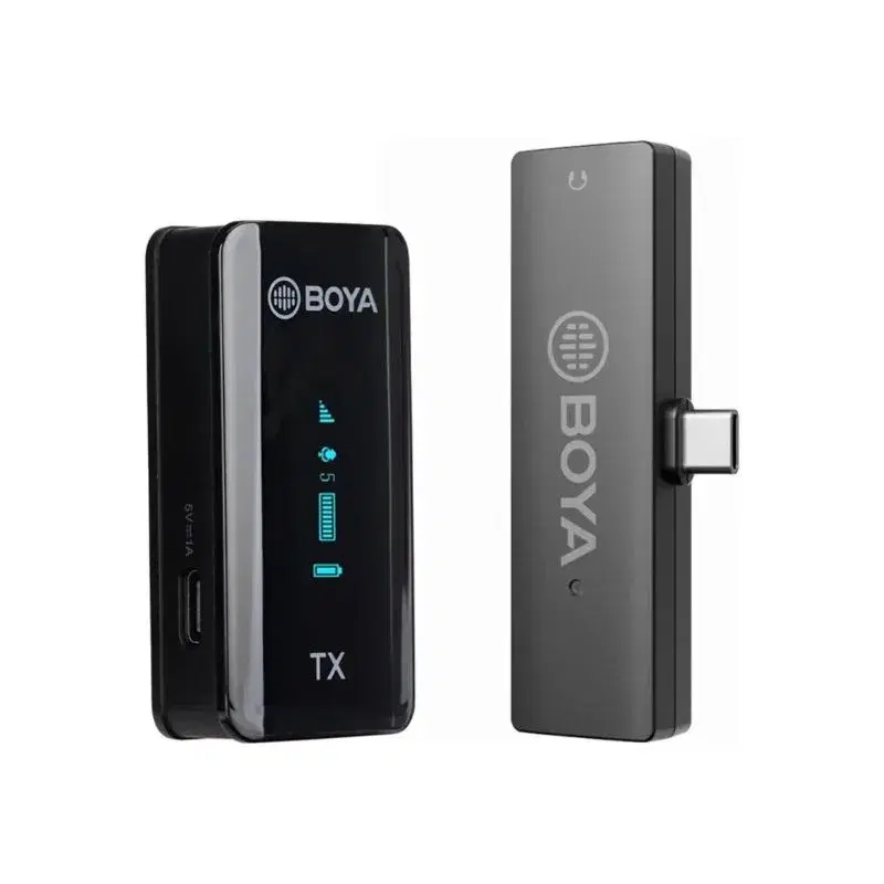 Boya BY-XM6-S5 Ultracompact Dual-Channel Wireless Microphone System|| True-Wireless Lavalier Set with USB-C Receiver & OLED Displays.