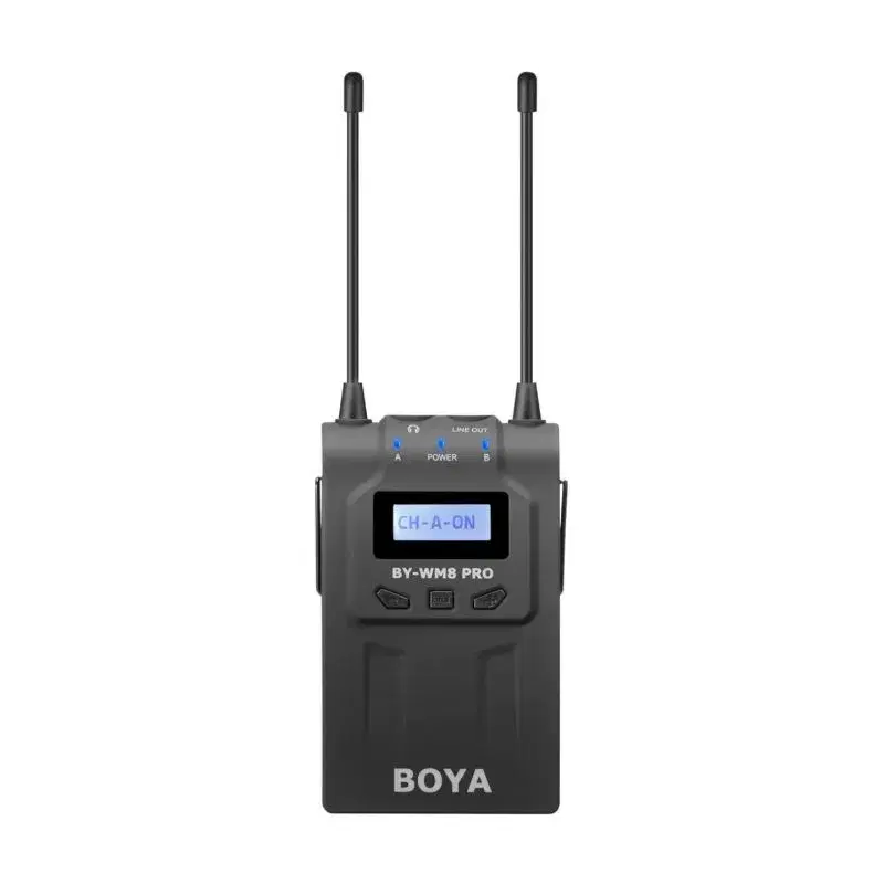 Boya RX8 Pro UHF Dual-Channel Wireless Receiver|| Rugged Belt-Pack Receiver for Dual Transmitter Audio .