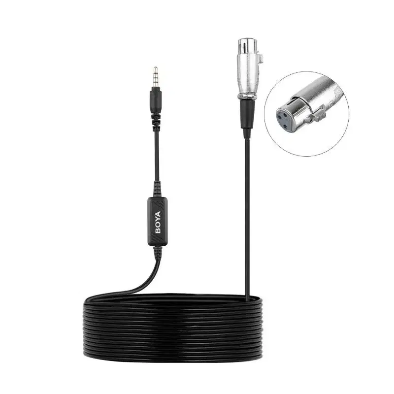 Boya BY-BCA6 XLR to 3.5 mm TRRS Microphone Cable|| Durable Cable for Using XLR Mics on Mobile Devices.