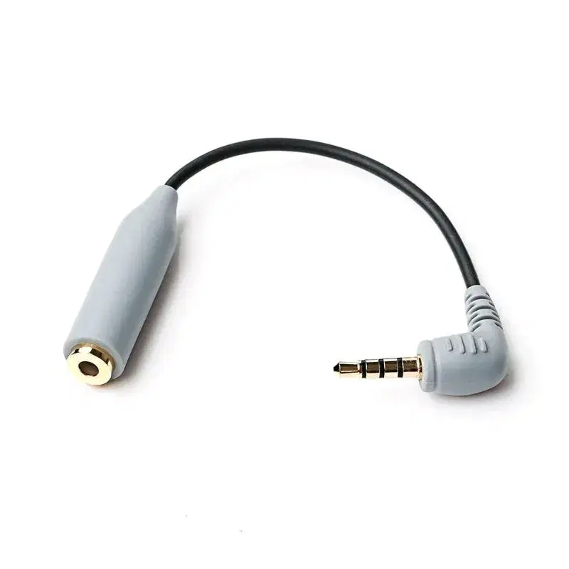 Boya BY-CIP2 TRS to TRRS Audio Adapter || Compact Right-Angle Cable for Using TRS Mics on Smartphones.