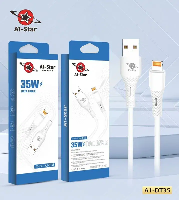 A1 star DT35 35W, Lightning Fast Charging Cable ||1 years Replacement Guarantee.