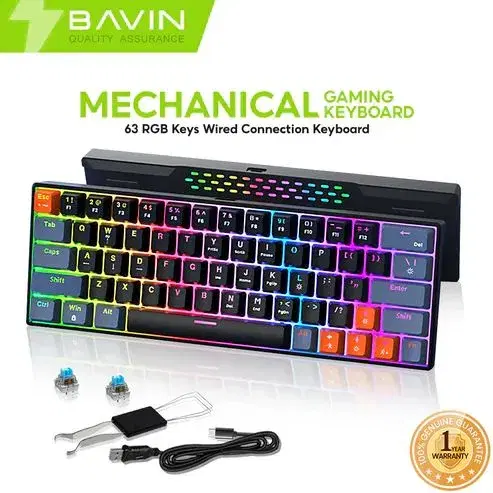 BAVIN GK998 Detachable Cable Wired Mechanical Keyboards Adjustable RGB Light.