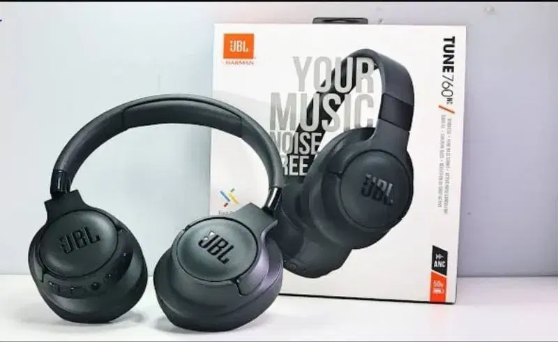 JBL Tune 760NC wireless over-ear noise-cancelling Headphones.