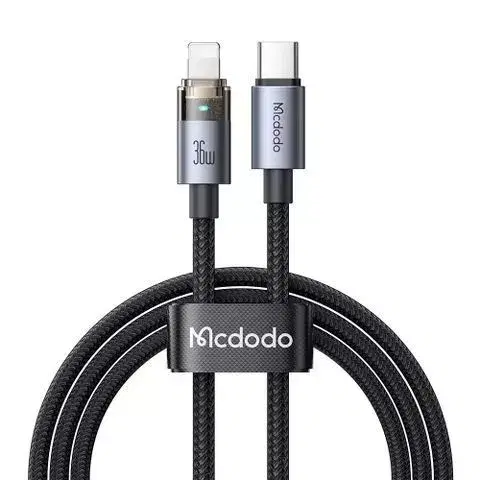 【1Yr Warranty】Mcdodo CA6940/ CA6941/CA6942 36W USB C to Lightning Transparent Cable With Charging Light