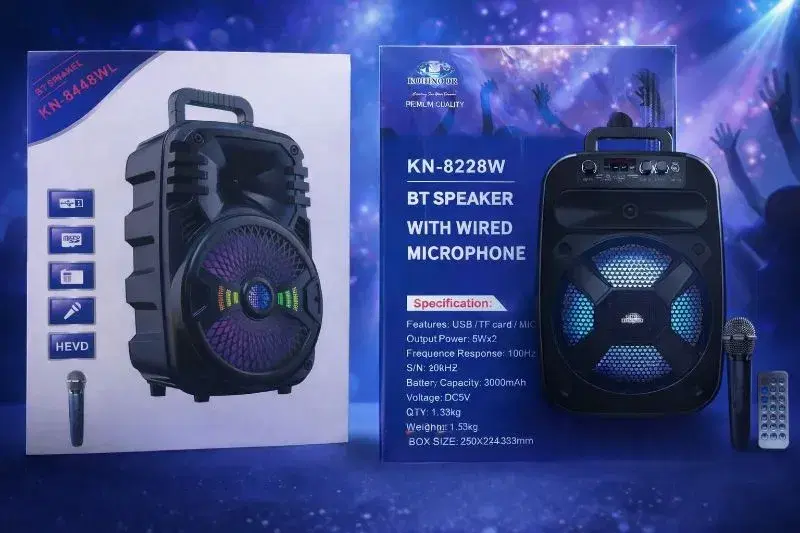 Kohinoor KN-8228W Bluetooth Speaker With Wired Microphone.