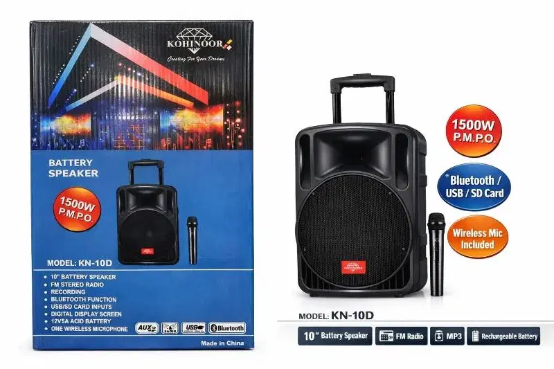 Kohinoor KN-10D 10 Inch Trolly Speaker .