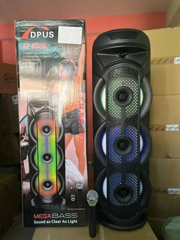 DPUS SZ-8336 Mega Bass Trolly speaker With wireless Microphones.