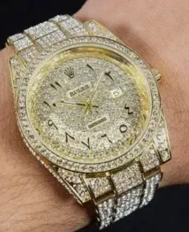 Iced Watch For Men In Arabic Number.
