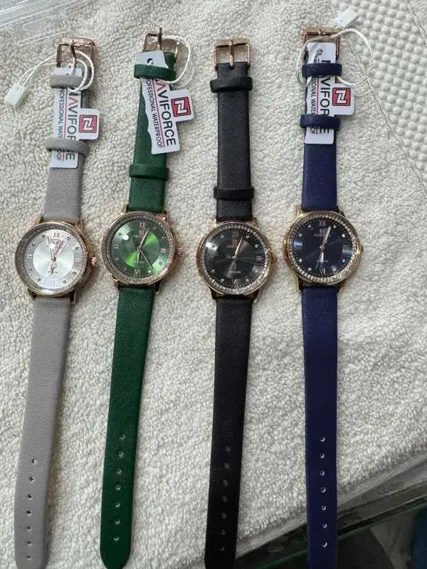 Naviforce Women's Analog Watches With Leather Straps.