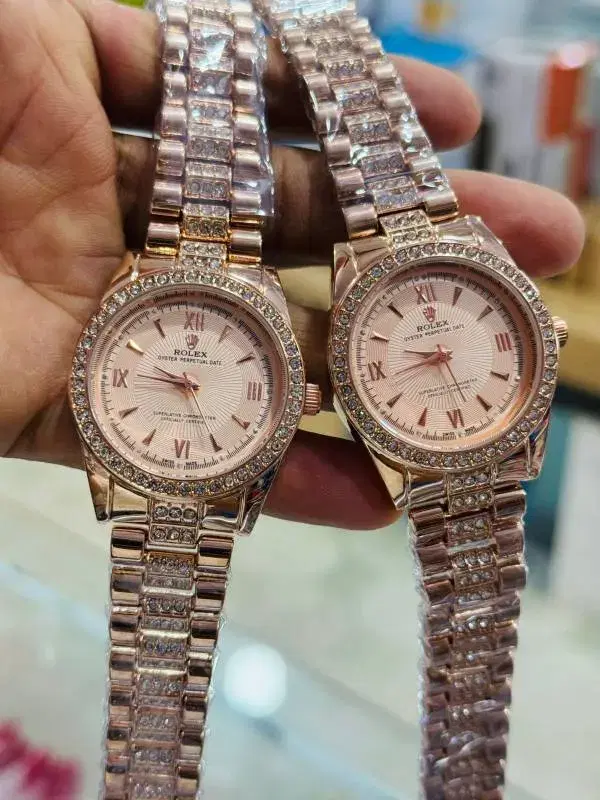 Rolex Luxury Women’s Watch with Crystal Stones.