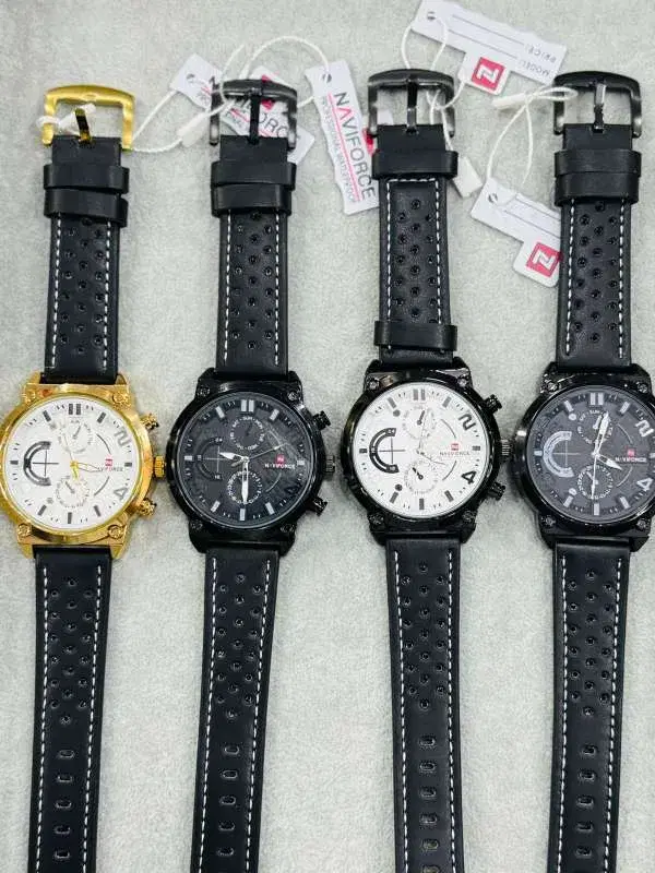 NaviForce Chronograph Watch With Leather Strap For Men.