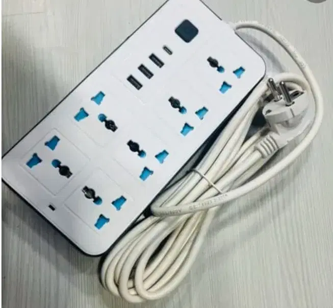 Multiplug Extension Board - 6 Sockets + 3 USB Ports & Type-C Charging Port | 2000W Surge- Protected Power Strip