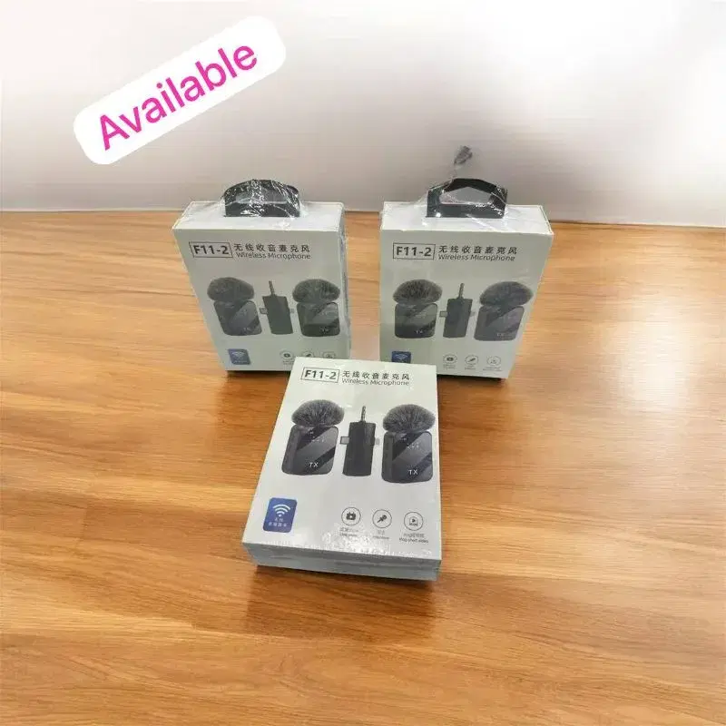 F11-2 Wireless Portable Mini Clip-On Lapel Microphone with Noise Canceling Feature Compatible with iPhone iPad Samsung YouTube TikTok