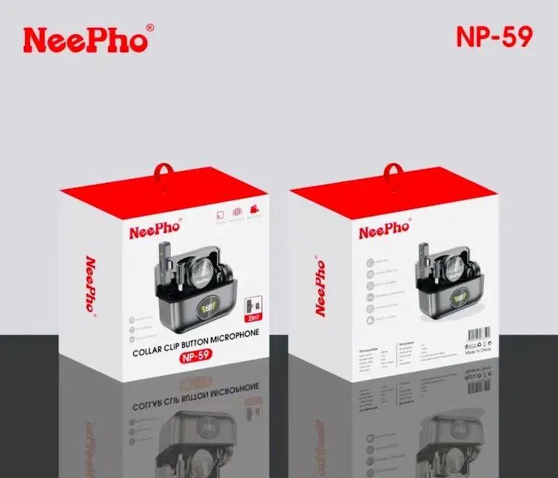 NEEPHO NP-59 Wireless Microphone With Magnetic Clip For Iphn And Type C Port