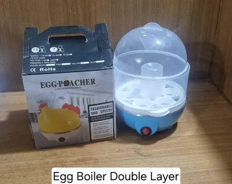 electric egg poacher/boiler with a double layer