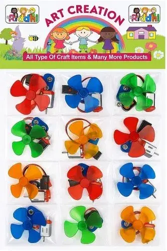 DC Motor + Fan Mini Electric Motor Carbon Brush Cars Engine Motor Set Kit for Toys Cars Models School Students Kids Children Science Project.