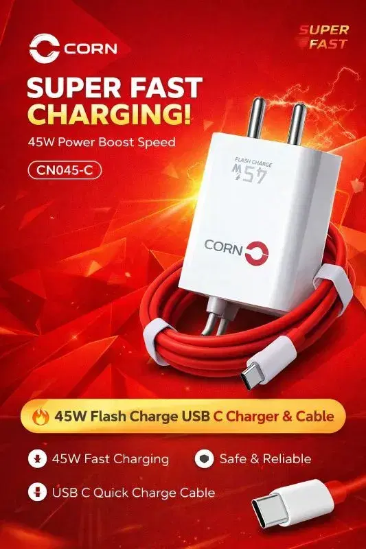 Corn CN045-C 45W Super Fast Charger and Cable set