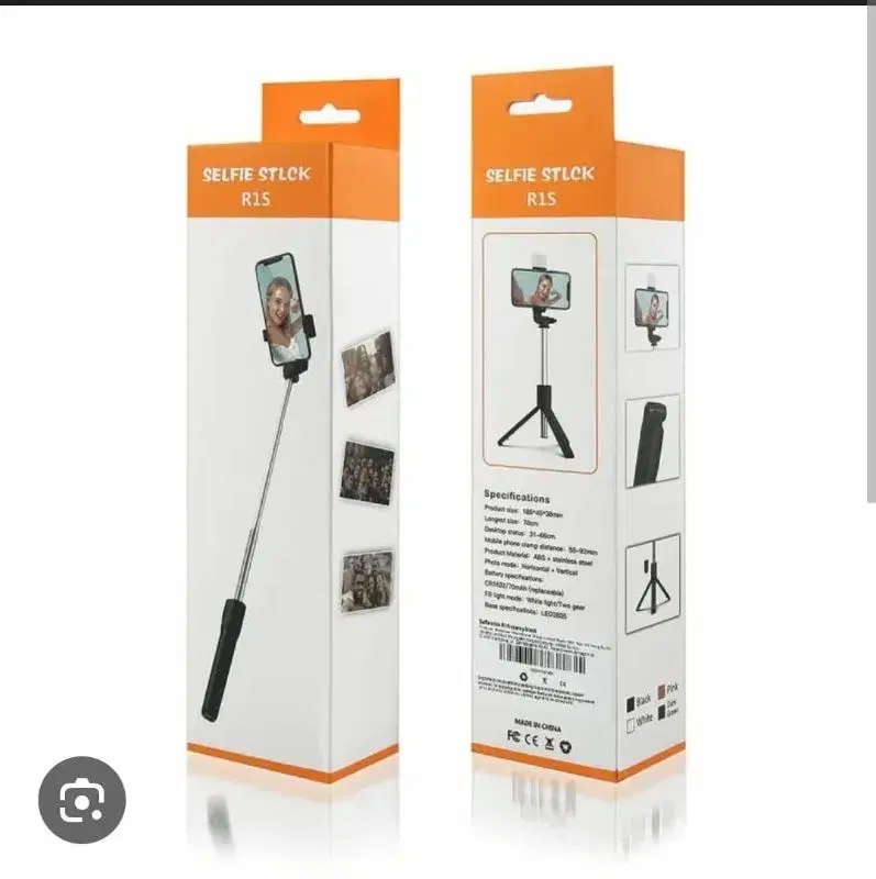 R1S Bluetooth Selfie Stick, which also functions as a tripod stand and wireless remote control.