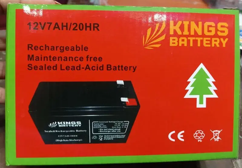 Portable 12 Volt 7 Amp Sealed Lead Acid Battery For Different Use.