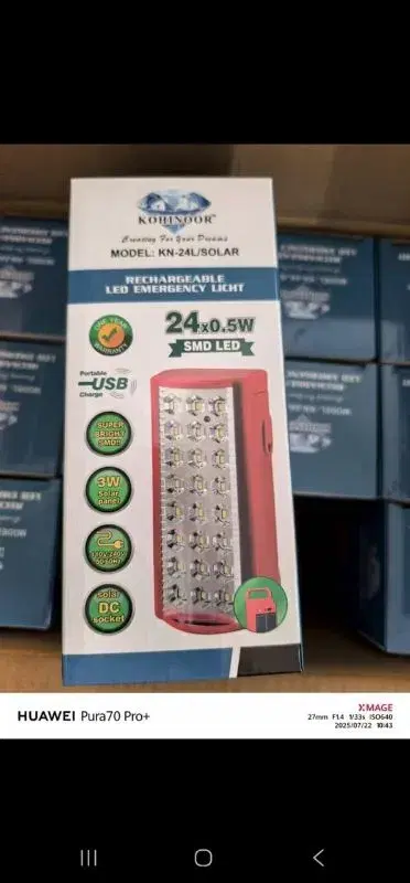 Kohinoor KN-24L/Solar and KN-24L SMD rechargeable LED emergency lights.