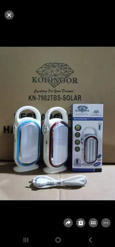 Kohinoor KN-7982TBS-Solar rechargeable LED light lantern.