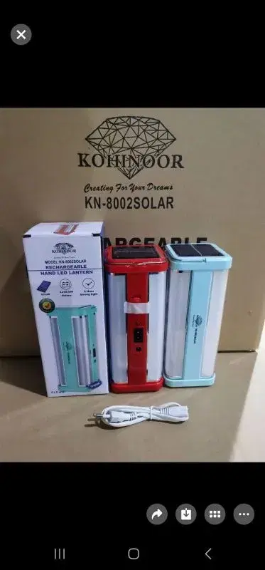 Kohinoor KN-8002S Solar Rechargeable Hand LED Lantern.
