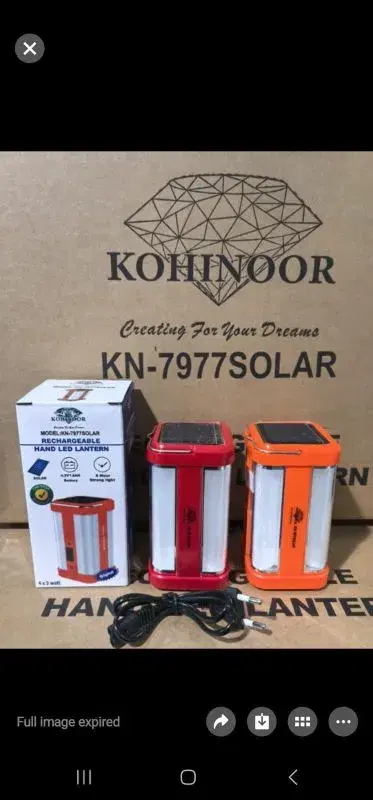 Kohinoor KN-7977 Solar Rechargeable Hand LED Lantern.