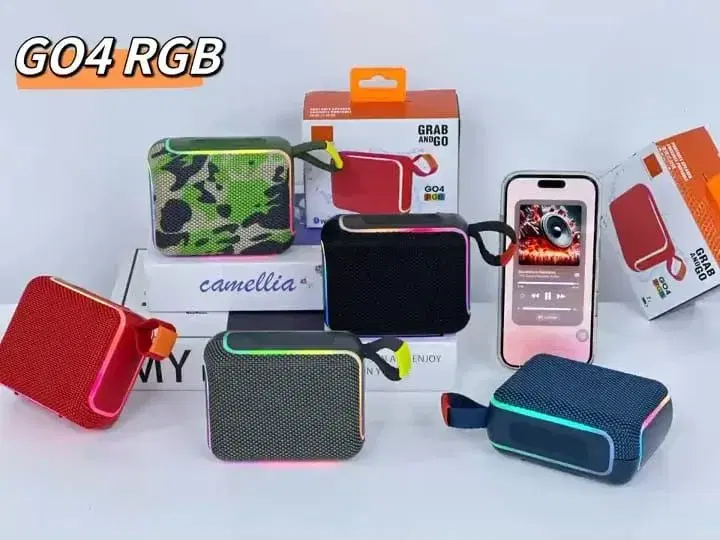 GO4 RGB portable Bluetooth speakers.