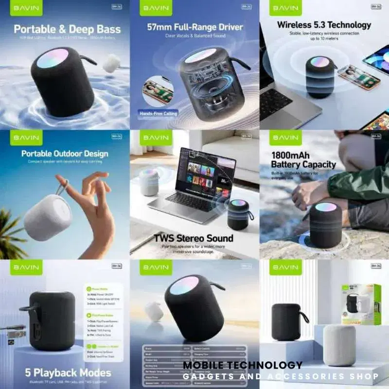 BAVIN BM-36 wireless Bluetooth speaker.