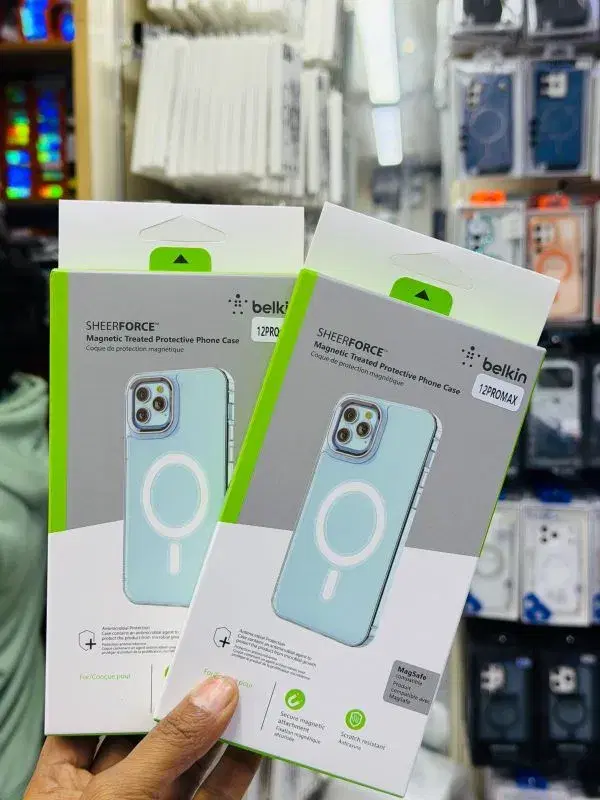 Belkin SHEERFORCE Magnetic Treated Protective Phone Cases for the and iPhone 12 Pro Max.