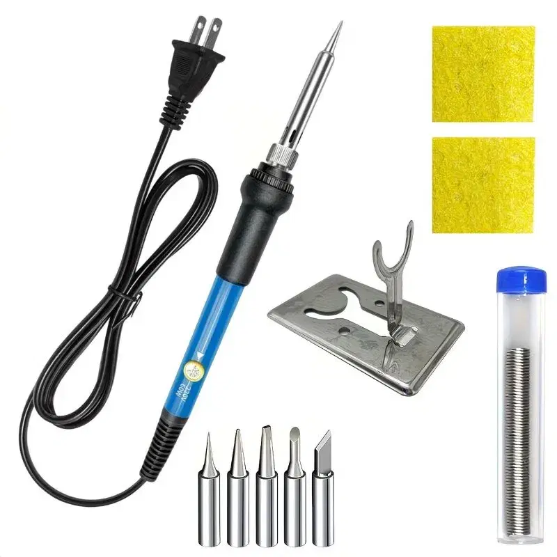 60w Electric Welding Kit with Temperature Adjustment and Switch, Soldering Iron,200-450°C Adjustable Temperature, PVC Material ,Electrical Instrument Repair