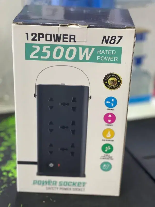 12POWER N87 vertical power strip/socket extension lead.