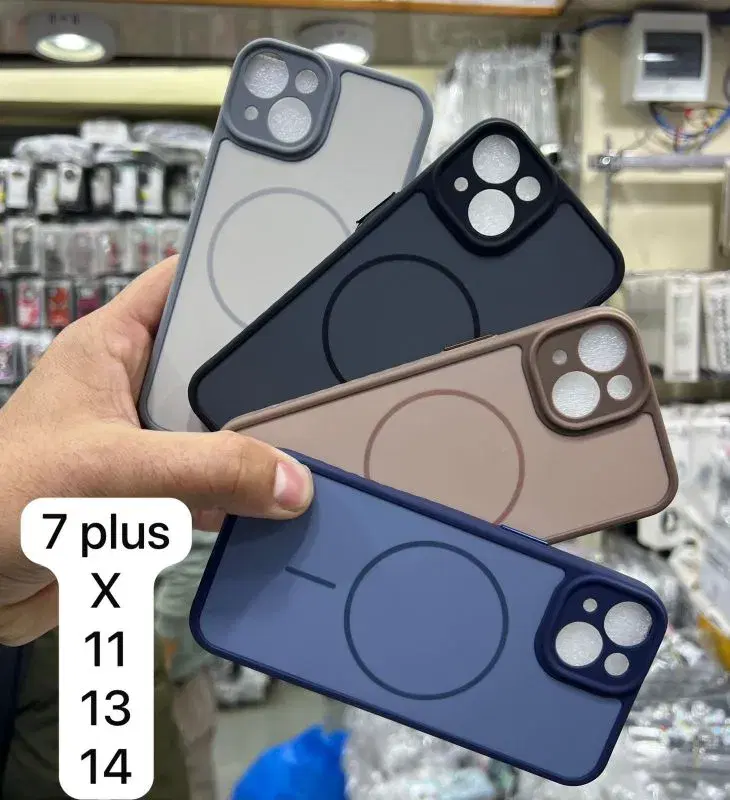 MagSafe-compatible phone cases for various iPhone models, including the 7 Plus, X, 11, 13, and 14